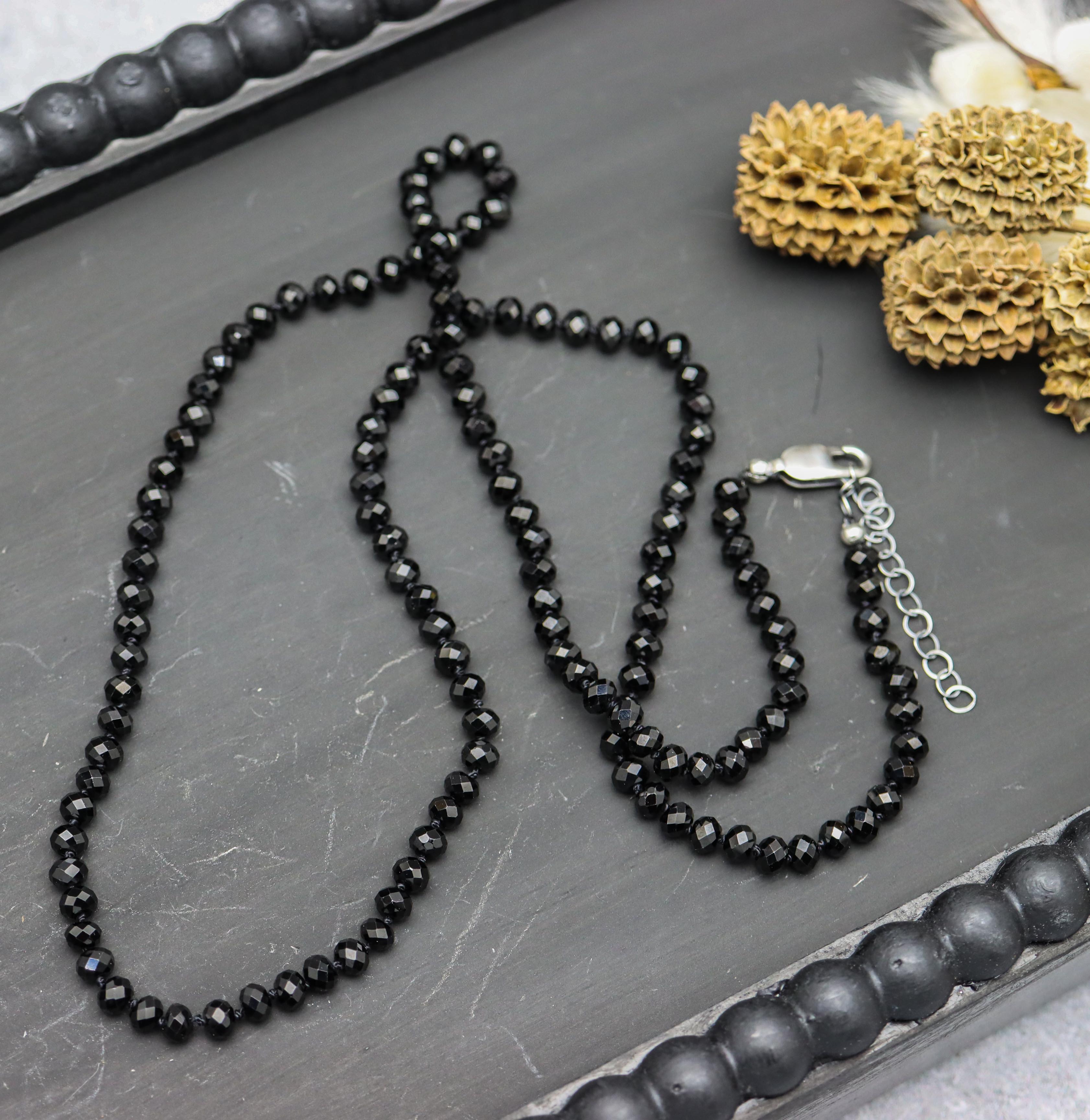 TATIANA☆[Silver925] Black Cube Beads Necklace MUSINSA | TATIANA (Silver 925) Black Cube Beads Necklace NZ2136