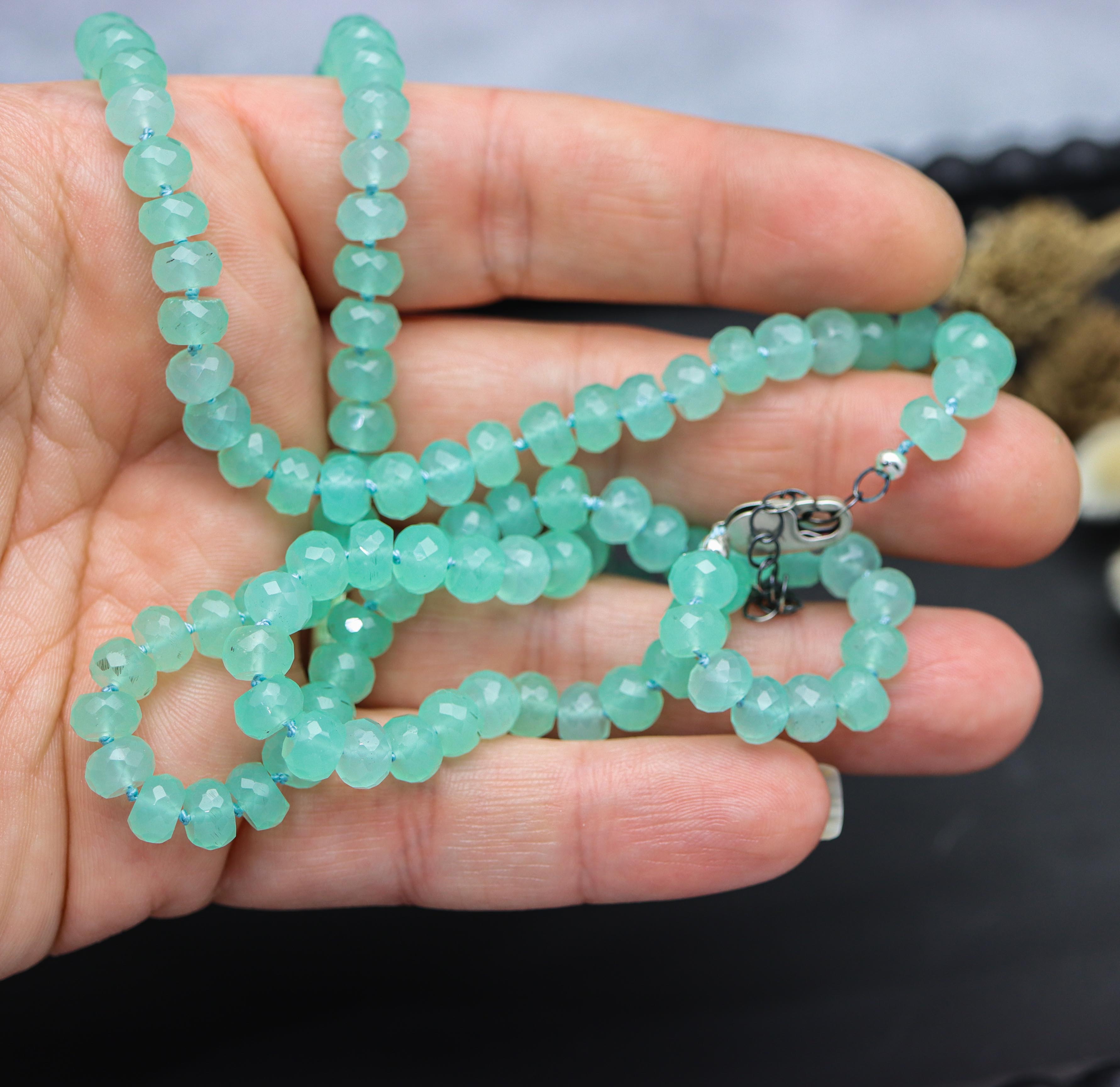 Aqua deals chalcedony beads